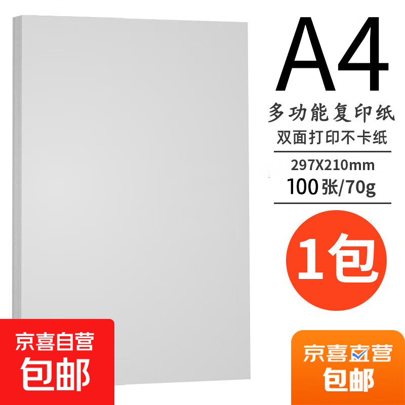 A4纸打印纸 70g/80g复印纸 多功能双面办公用纸草稿纸白纸学生作业用草稿本空白纸用品 【个人装】A4-70g-10