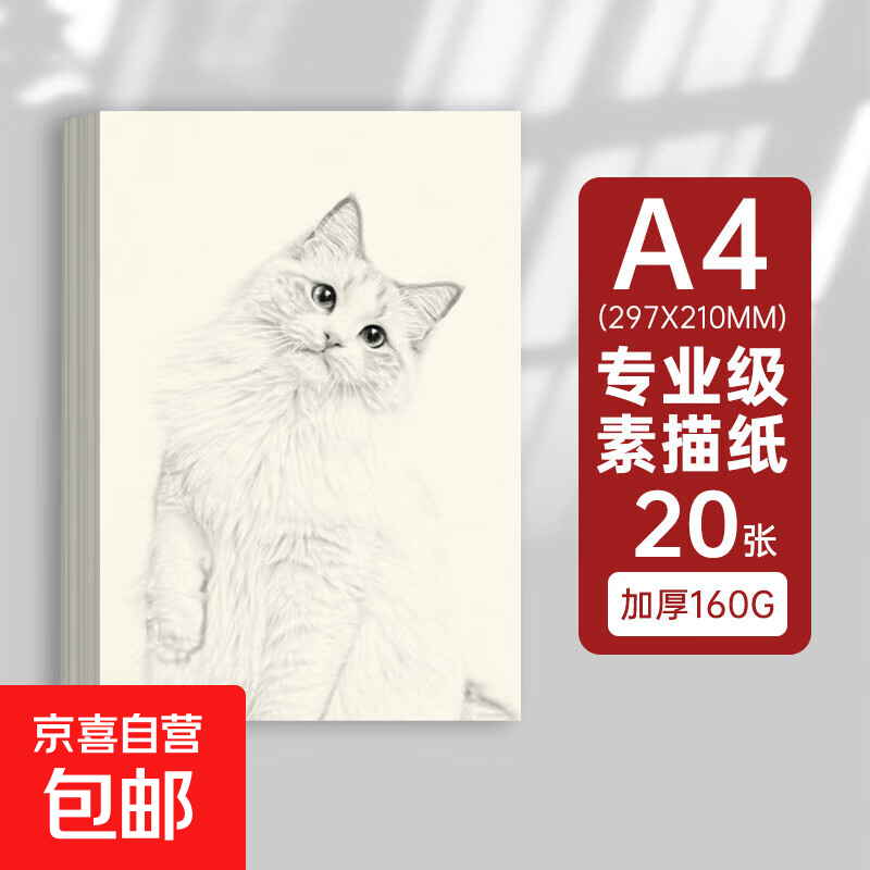 涂涂鱼4K/8K/A4/160g素描纸绘画纸素描本 美术写生临摹学生初学20张加厚 A4