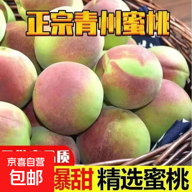 青州蜜桃脆甜多汁现摘现发-万果 （家庭装）带箱5斤装