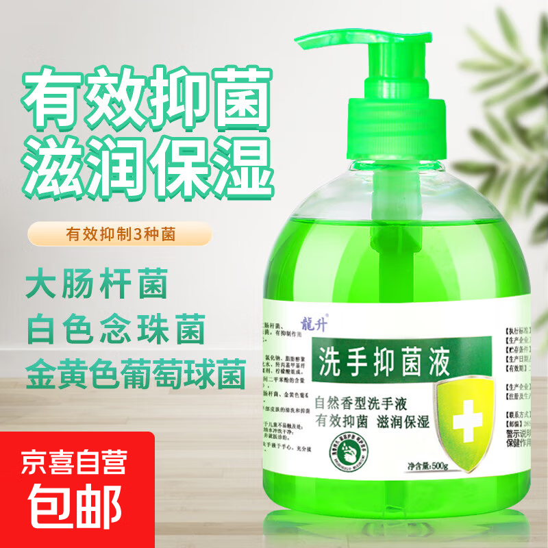 【日销爆款】龍升抑菌洗手液500g医用商用家用清香型保湿持久留香 芦荟抑菌洗手液500g*1瓶