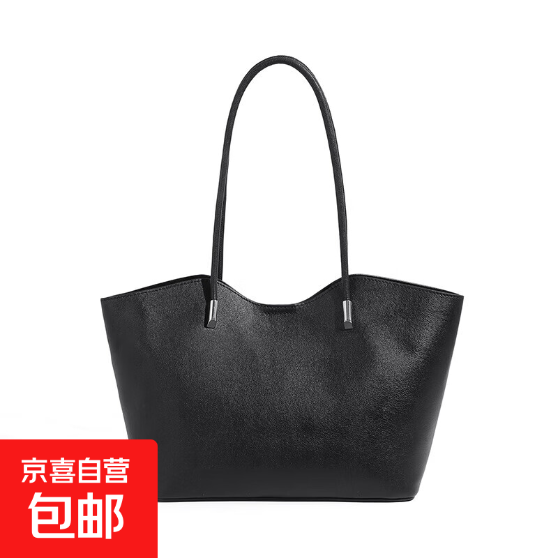2025新款真皮大容量女包森萌女士便携单肩包大学生通勤托特包 【黑色】森系大容量子母包 无礼盒2932