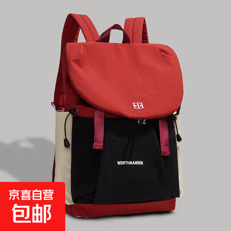 双肩包女时尚高颜值轻便徒步登山包多功能日常户外背包学生书包 红色