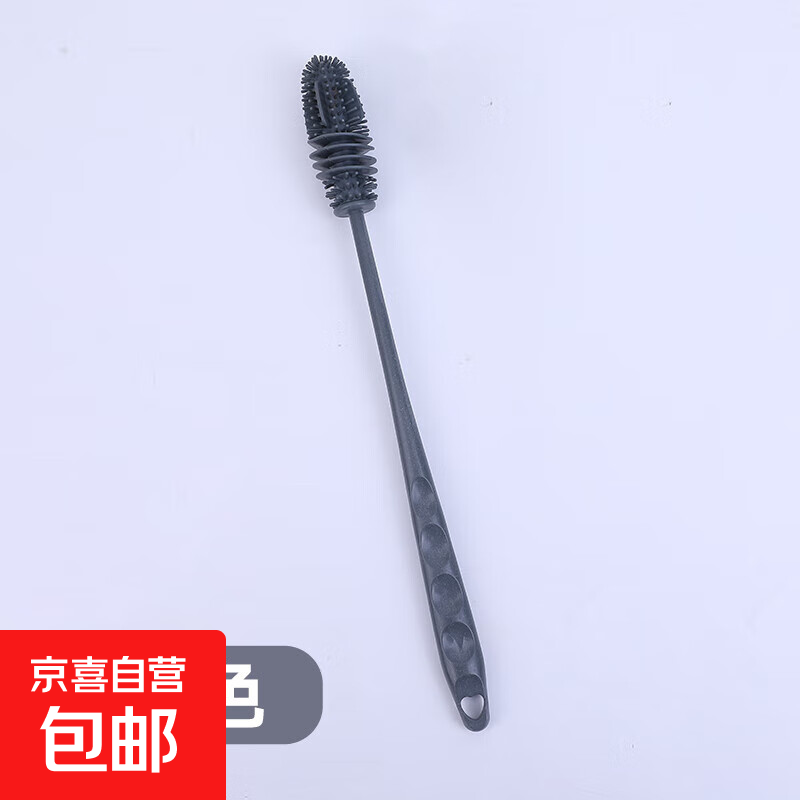 洗杯刷子洗水杯茶杯清洗杯子神器长柄硅胶家用多功能清洁奶瓶茶渍 灰色 2个装
