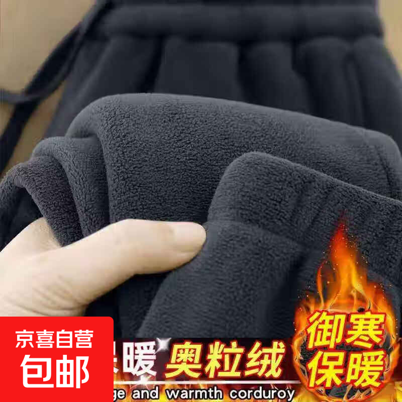 双面摇粒绒裤子男加绒加厚抓绒裤宽松保暖卫裤百搭运动休闲裤冬季 【摇粒绒】深灰 3XL