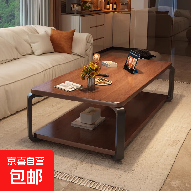 实木茶几中古风小户型客厅家用简约沙发边茶台新款极简办公室边几 【实木生态板】烟霞雪松木120cm