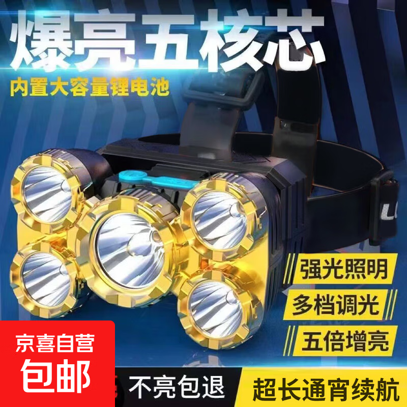 LED头灯爆亮超长续航家用应急户外多功能可充电头戴式便携夜钓灯 旗舰款T3 超亮闪充型