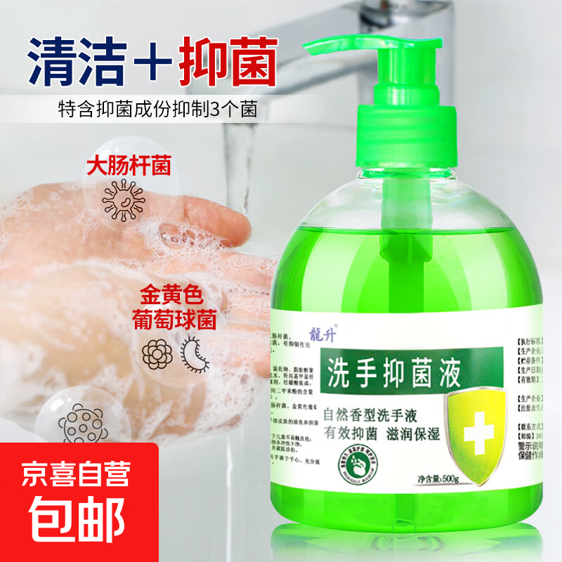 【日销爆款】龍升抑菌洗手液500ML装抑菌润肤护手持久留香 芦荟抑菌洗手液1瓶