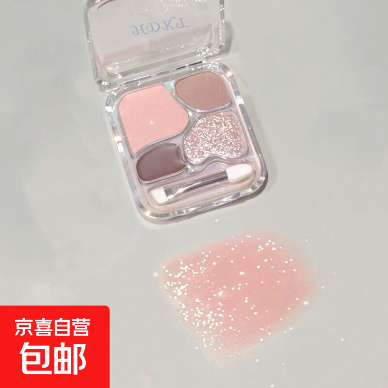 送眼影刷四色卧蚕亮眼盘阴影眼线勾勒下至高光提亮一体腮红学生 【带刷子】02#心动裸粉 2.5g
