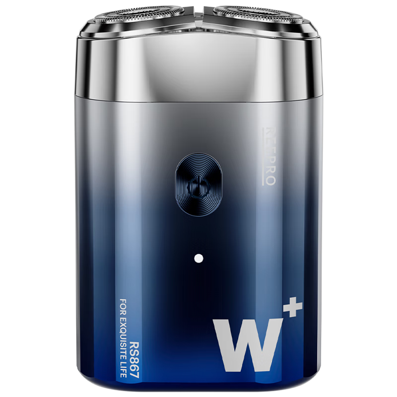 reepro电动剃须刀刮胡刀胡须刀便携式迷你男士旋转双刀头全身水洗90分钟续航Type-C快充送男友送父亲礼物 RS867冰晶蓝（旋转双头）(新款)普通装