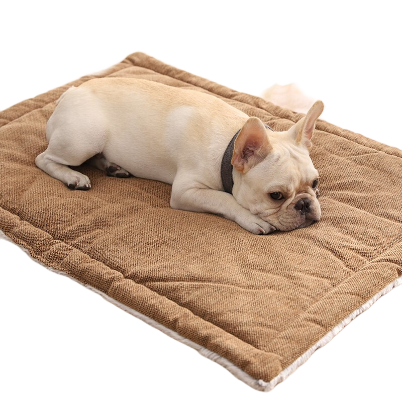 湯琪加厚冬季保暖狗狗墊子貓墊子耐咬四季通用寵物狗窩墊睡墊寵物墊子 新款咖啡色 M號:83*62CM