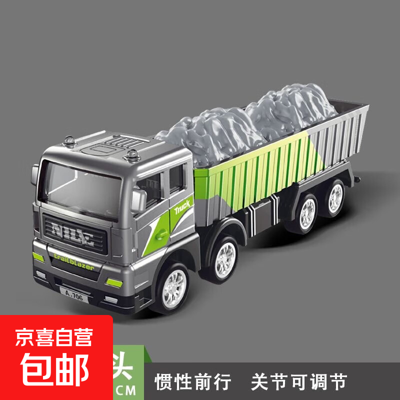 合金工程车套装儿童玩具男孩挖土机吊车惯性3一6岁履带挖机搅拌车 合金运输车（部件可移动）