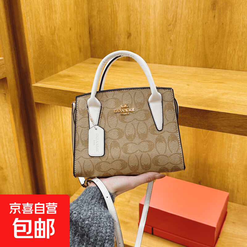 高级时尚通勤小方包女2025新款复古洋气百搭手提包爆款简约单肩包 白色