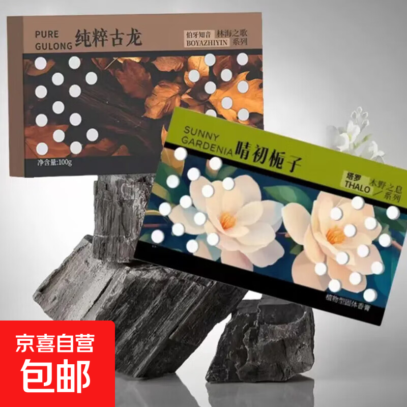2025新款车载香薰除异味隐藏式香砖高级感车内摆件固体香膏留香 【纯粹古龙+晴初栀子】2盒实惠装 100g