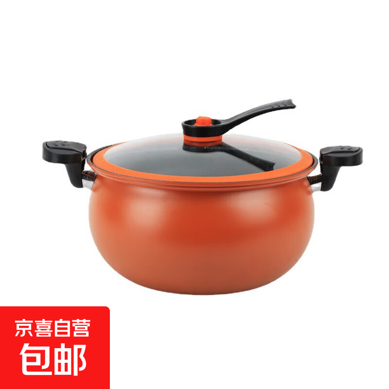 新款胖墩墩微压锅不粘炖锅煲汤加厚款大容量汤锅不粘锅炖煮微压锅 升级8升微压锅特厚推荐8L 28cm 8L