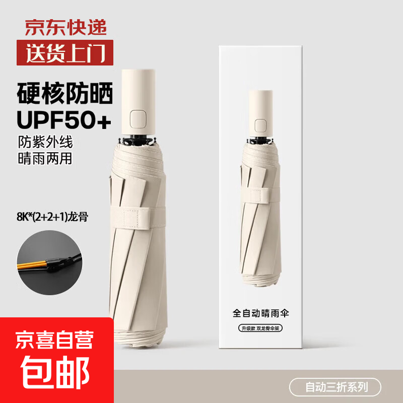 108骨雨伞自动男女折叠加大太阳伞晴雨两用伞防晒防紫外线遮阳伞 全自动【40根双龙骨晴雨伞】梧桐