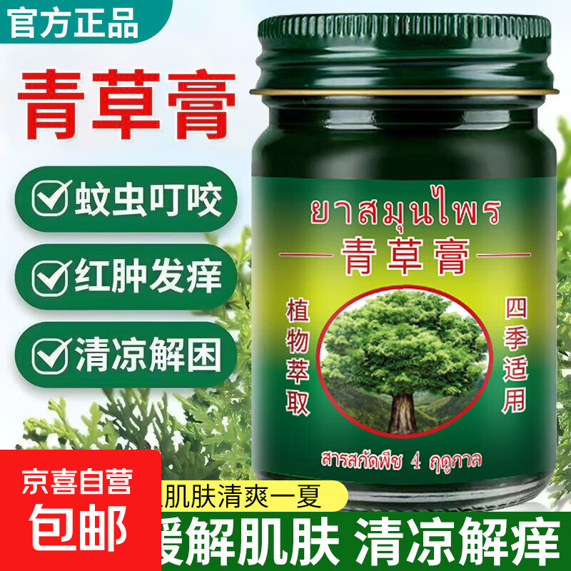 青草膏防蚊虫蚊子叮咬舒缓棒防蚊膏专用薄荷清凉提神清凉油紫草膏 【体验装】青草膏 50g  一瓶装