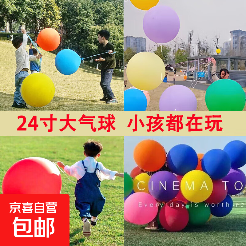 24寸大气球儿童加厚乳胶气球户外公园草坪大气球摆摊拍照防爆气球 24寸气球1只+打气筒