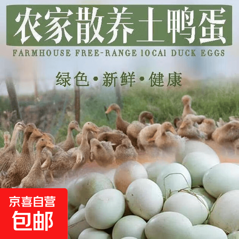 鸭蛋新鲜生鸭蛋50-60g土鸭蛋农家散养绿壳青皮鸭蛋整箱批发 30枚