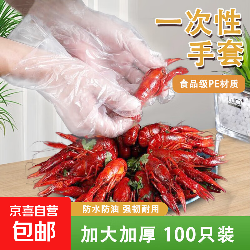 【加厚一次性手套】耐用户外出行餐厅食品加工卫生专用1袋100只 一袋100只