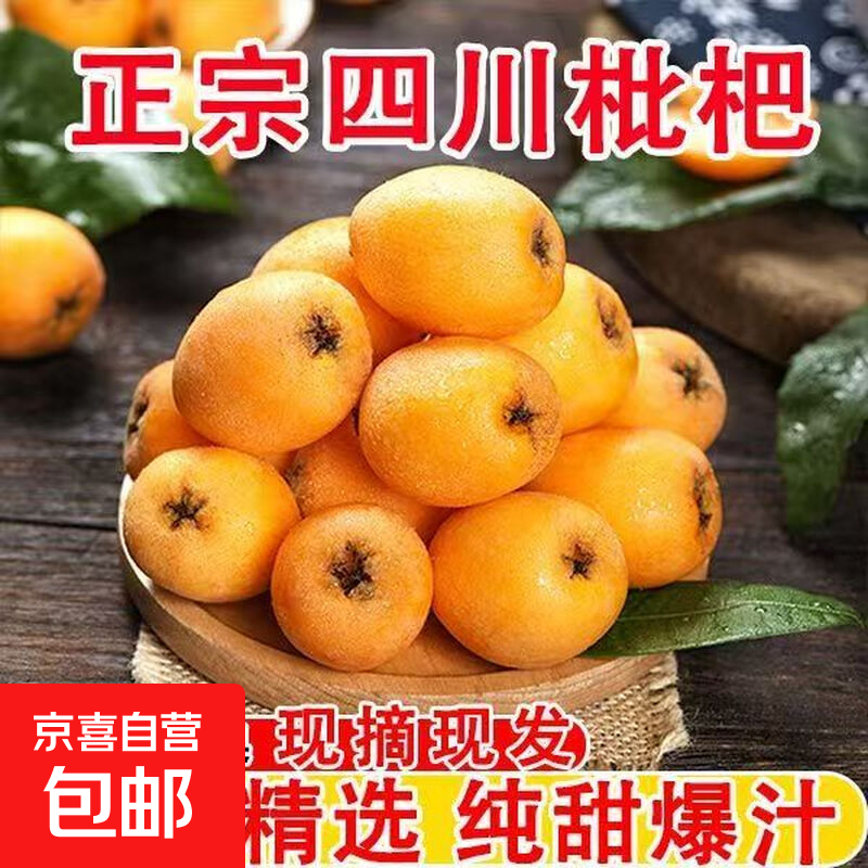 四川枇杷新鲜琵琶水果特产 四川枇杷新鲜带箱1斤装