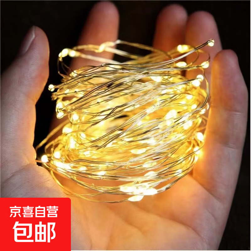 AMAZING WORLDLED铜线灯小彩灯闪灯串灯满天星灯礼盒花束装饰纽扣 暖色 5米50灯珠