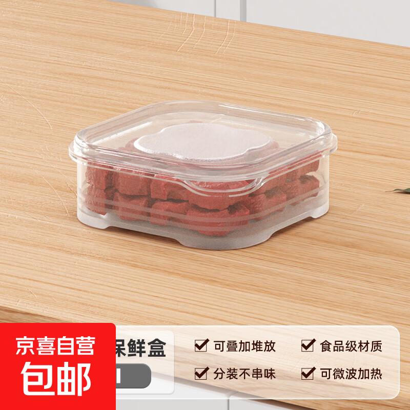 冰箱冻肉分格盒子冷冻收纳盒保鲜盒厨房食物收纳分装盒 1个装【350ml】