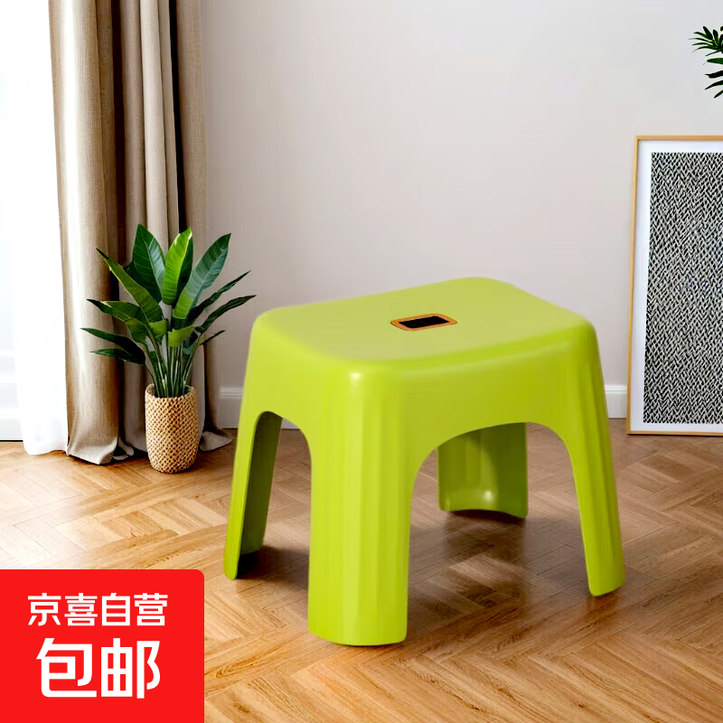ins风简约凳子特厚小凳子奶油超厚矮软坐超矮成人坐凳踩脚凳耐用 绿色款【1个装】