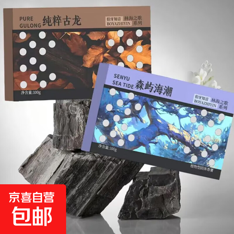 2025新款车载香薰除异味隐藏式香砖高级感车内摆件固体香膏留香 【纯粹古龙+森屿海潮】2盒实惠装 100g