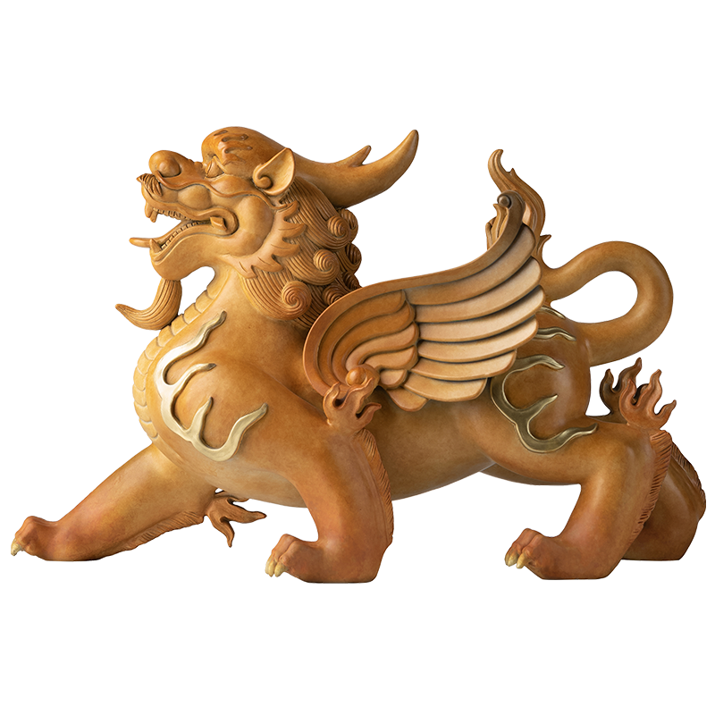 銅師傅 《威猛貔貅》客廳 桌面 銅擺件 家居裝飾擺件伴手禮物 威猛貔貅（招財(cái)橙）