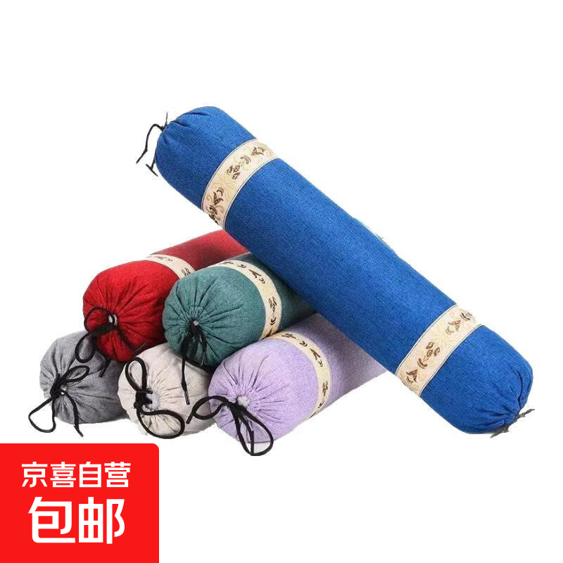 京东快递 多色棉麻艾草圆柱枕颈椎枕 助眠安神家用 养生 一个装活动2