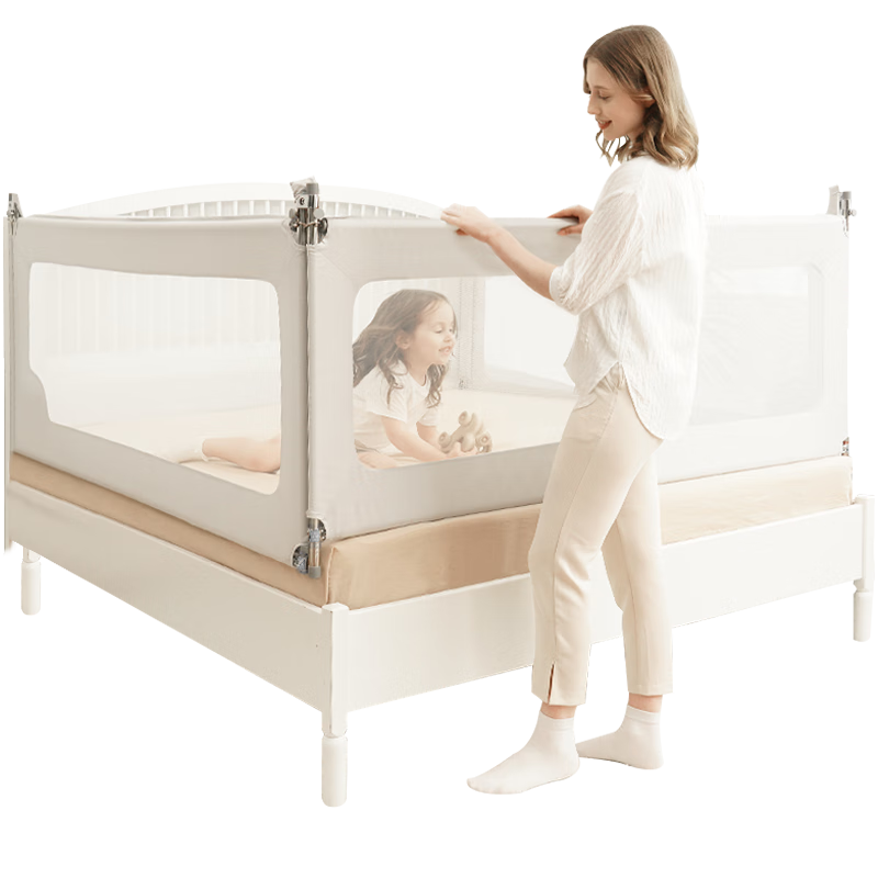 鱈魚爸爸定制床圍欄嬰兒童大床防護(hù)欄防掉床上擋板 經(jīng)典款- 三面裝 /花色備注 1.8*2.2M床適用