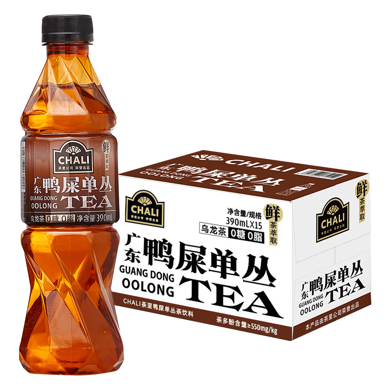 CHALI 茶里 公司茶饮料0糖0脂乌龙茶饮料鸭屎香单丛无糖390ml