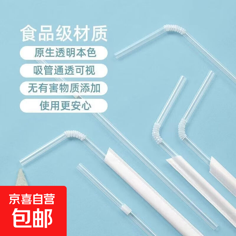 吸管一次性吸管独立纸包装孕妇儿童透明吸管奶茶吸管软管弯头吸管 宝妈推荐丨独立裝直管 【100支装】