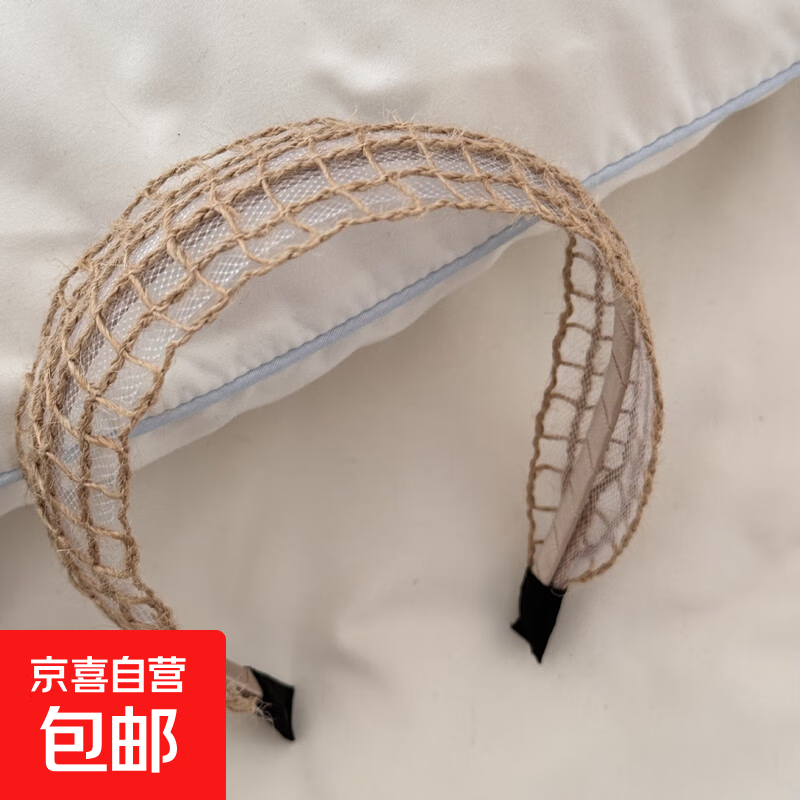 苏纯波西米亚度假风镂空亚麻针织编织发箍女海边百搭夏季宽边头箍 镂空小格发箍 1个