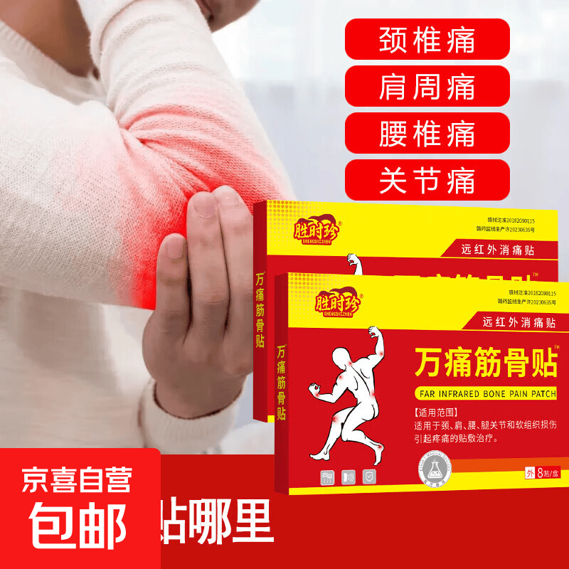老牌万痛筋骨贴膏颈肩腰腿关节软组织损伤疼痛贴敷治疗 1盒8贴【试用装】