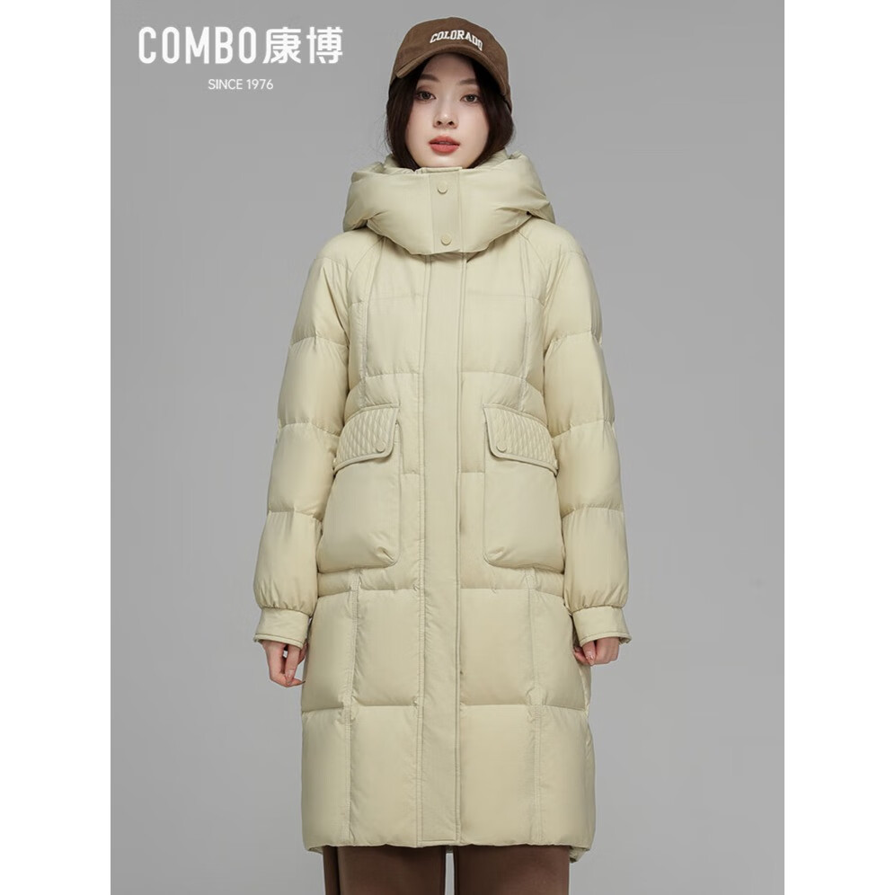 康博（combo）康博官方新款冬时尚女款显瘦保暖长款羽绒服2025 黑色 S