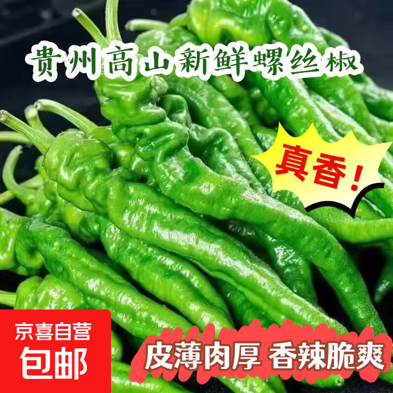 贵州高山螺丝椒新鲜正宗香辣爽口生鲜蔬菜辣椒青椒 2025新鲜贵州高山螺丝椒2斤