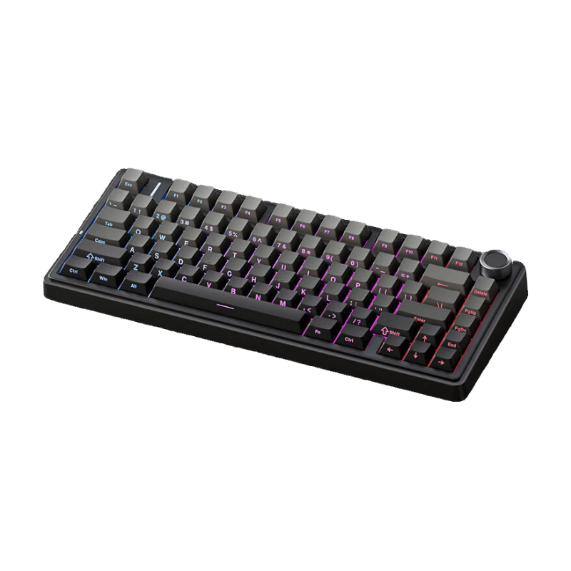 AULA 狼蛛 F75 80键 三模机械键盘 海礁黑 收割者轴 RGB