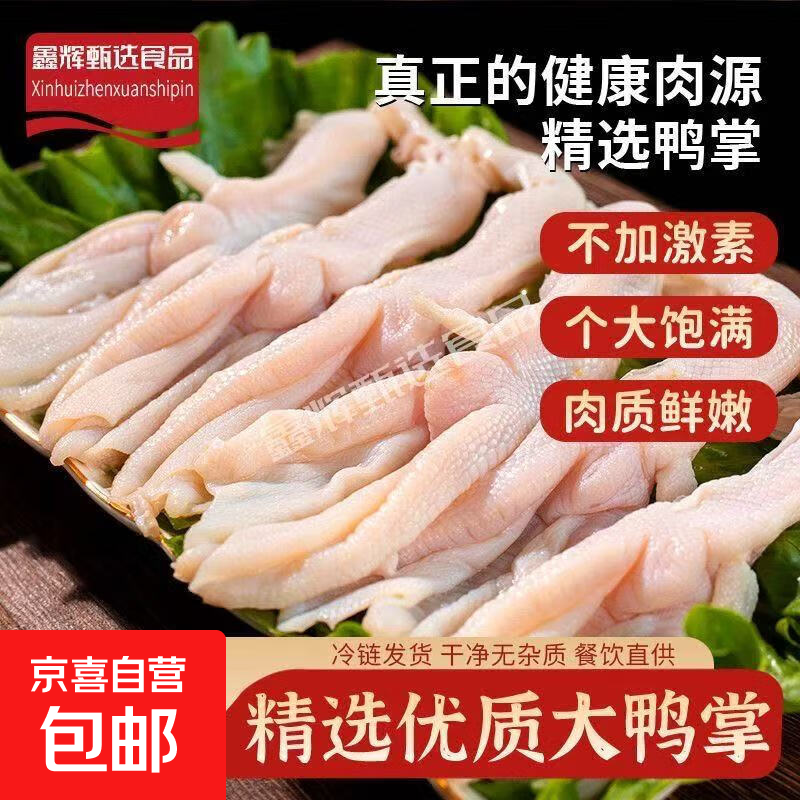 新鲜冷冻带骨鸭掌生鸭爪鸭脚鸭爪子冷冻批发卤味食材红烧鸭净重爪 4斤鸭爪