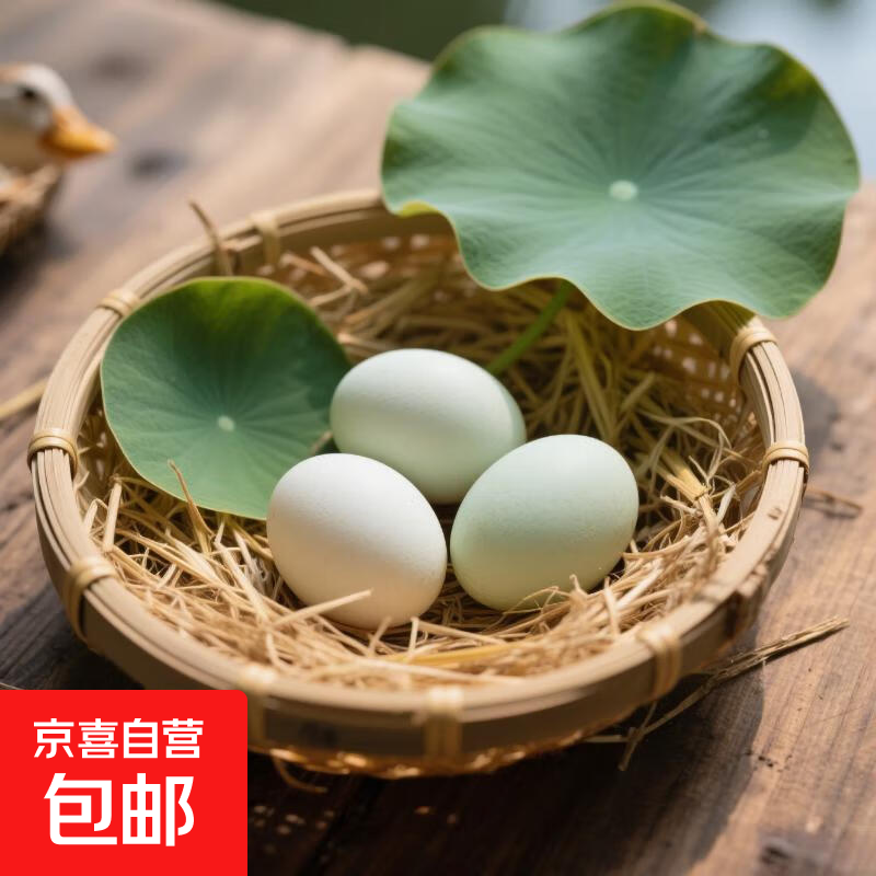 鸭蛋新鲜生鸭蛋60-70g土鸭蛋农家散养青皮白皮生鲜食品超市批发 10枚