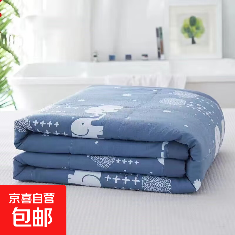 【京东快递】夏凉被单双人可水洗机洗 不起球不跑棉亲肤柔软 颜色随机 1*1.4m