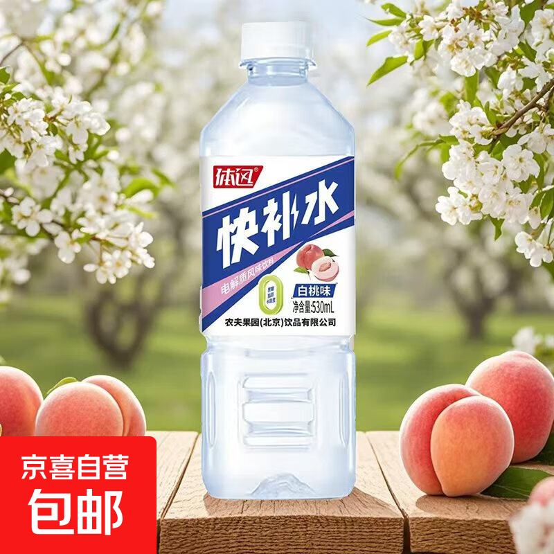 快补水 白桃味电解质饮料 运动健身 解渴饮料【非东鹏特饮】 530mL*1瓶