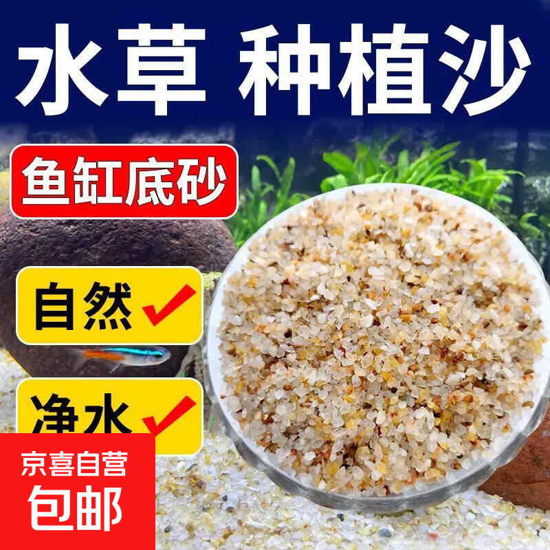 鱼缸底砂造景装饰石子水晶砂黄金沙多肉盆栽免洗溪流沙天然河沙 水晶砂（0.1-0.3cm）1斤