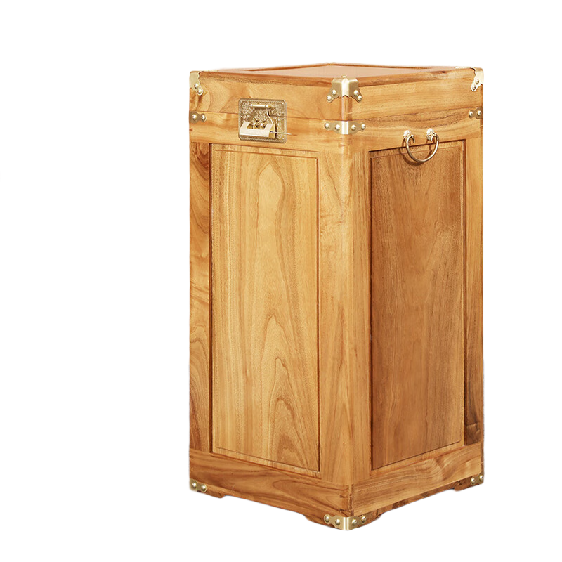 至尚自然香樟木箱子全樟木實(shí)木箱子立體筒畫(huà)箱字畫(huà)收藏儲物箱子防蟲(chóng)防蛀 原木色包銅角 40*40*120cm整板