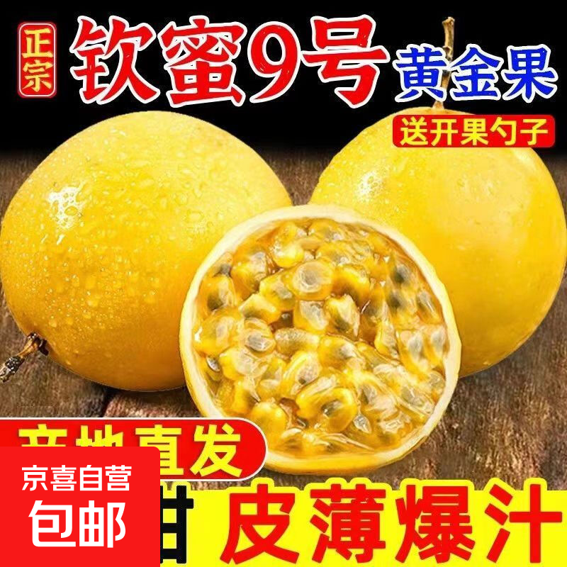 广西钦蜜9号黄金百香果纯甜新鲜现摘水果傲妍生鲜配开果器 【小小果1斤】单果35-45g