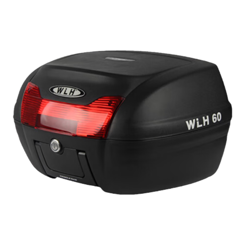 萬里豪佛沙350大容量摩托車尾箱電動車后備箱通用踏板車后靠背儲物箱E60 60黑箱+紅燈罩