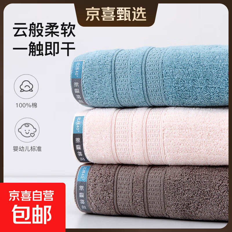 【金号同款】毛巾纯棉女洗脸巾吸水全棉家用成人不易掉毛擦脸巾 巴黎蓝 1条