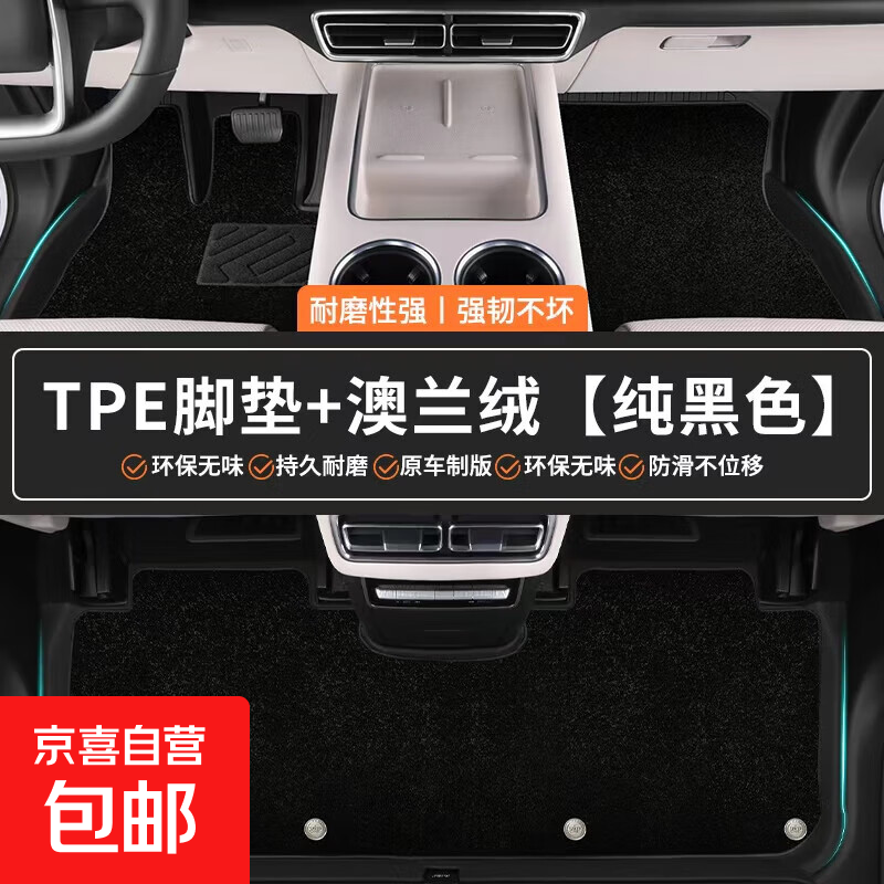 全包围汽车脚垫TPE适用于比亚迪E5 E2 海豹 海鸥海狮驱逐舰护卫舰 【双层黑色 TPE+澳兰绒】 比亚迪F3 2005-2023无休息区款