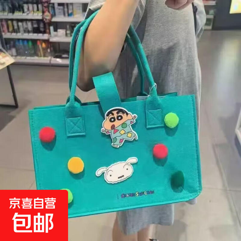 事务包帆布包高颜值手提饭盒袋加厚铝箔学生上班族时尚方形大容量保温包 屈臣氏同款 毛毡手提包 随机色1个装