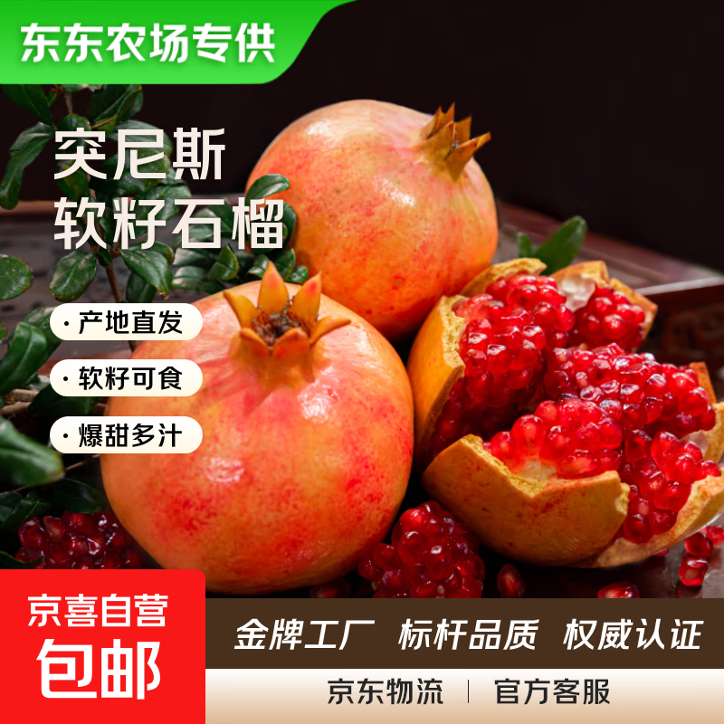 【东东农场专供】 正宗四川会理突尼斯软籽石榴大果350起-巴蜀 精选大果350g起 2斤装净重1.6斤